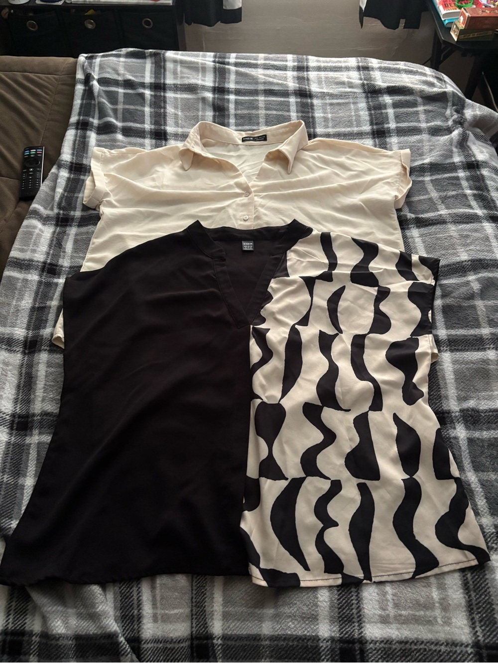 SHEIN Black & Cream Women’s Blouse Trio